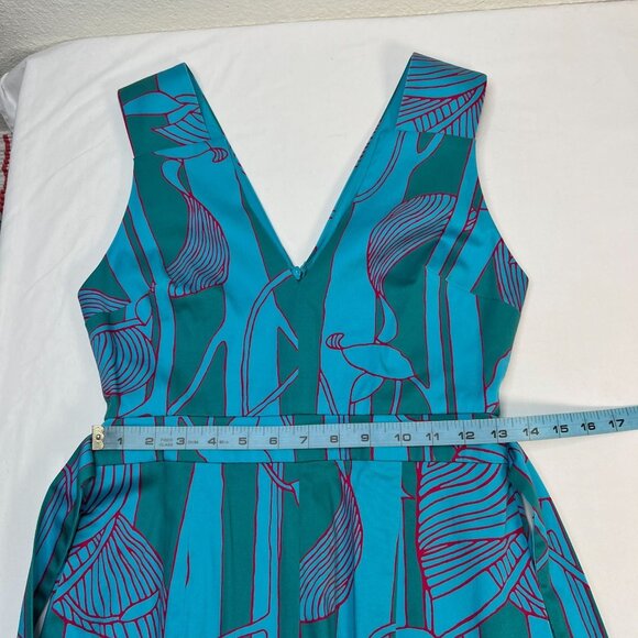 ALEXIS Cerelia Abstract Floral Jumpsuit Blue Green Wide Leg Cropped Sleeveless S - Picture 8 of 13